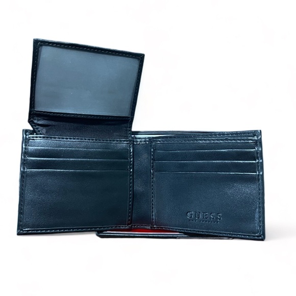 Guess Men's Wallet in Fine Leather Men's, Black White - Picture 6 of 6